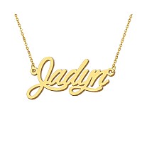 Aoloshow Name Letters Necklace Jadyn 18K Gold Plated Mens Jewelry Gifts For Best Friends