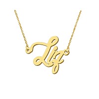 Aoloshow Liz Mama Name Necklace Initial Name Necklace Chain Womens Jewelry Valentines Day Gifts