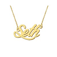 Aoloshow Gold Seth Name Necklace Initial Mens Name Necklace Pendant