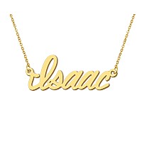 Aoloshow Necklace Initials Name Isaac 18K Gold Plated Mens Jewelry Granddaughter Gifts