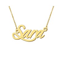 Aoloshow Sara Name Necklace Initial Handwritting Name Plate For Family Best Friends