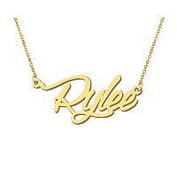 Aoloshow Rylee Name Necklaces Nameplate Script Necklace For Family Best Friend Christmas Gift