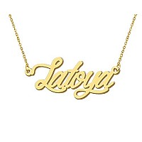 Aoloshow Latoya Gold Plated Necklace Initials Name Naming Necklace Womens Jewelry Gifts For Family