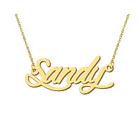 Aoloshow Sandy Pendant Name Necklace Scripted Nameplate Necklace For Family Best Friends