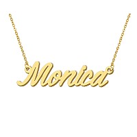 Aoloshow Monica Mother Name Necklace Initial Necklace Engraved Name For Wife Valentine Day Gifts