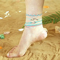 Huasai Vsco String Bracelets For Teen Girls Women Waterproof Boho Rope Bracelets Wave Surfer Bracelets Summer Beach Anklets11Pc