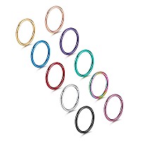 Magitaco 10 Pcs 16G Septum Rings 316L Stainless Steel Hinged Segment Ring Lip Rings Cartilage Helix Conch Tragus Daith Piercing