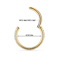 Funlmo 16G Septum Jewelry 8Mm Septum Ring Cartilage Helix Daith Earring Surgical Steel Helix Daith Piercing Jewelry Nose Ring Ho