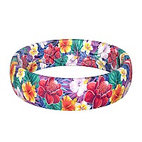 Thunderfit Silicone Wedding Bands For Women Printed Design 55Mm Width 18Mm Thick Floral Magic Size 775 1780Mm