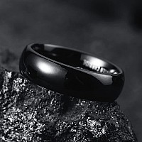 King Will Basic 6Mm Mens Black Tungsten Carbide Ring Domed High Polished Comfort Fit Wedding Band 95