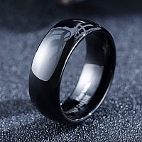 King Will Basic 8Mm Mens Black Tungsten Carbide Ring Domed High Polished Comfort Fit Wedding Band 9