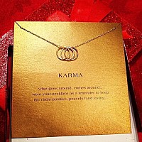 Lang Xuan Friendship Karma Necklace Good Luck Compass Pendant Chain Necklace With Message Card Gift Card For Women