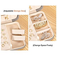 Landici Small Jewelry Box For Women Girls Pu Leather Travel Jewelry Organizer Case Portable Mini Jewellery Storage Holder Disp