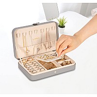 Landici Small Jewelry Box For Women Girls Pu Leather Travel Jewelry Organizer Case Portable Mini Jewellery Storage Holder Disp