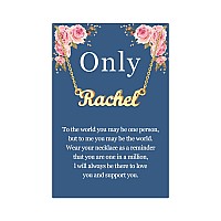 Sannyra Rachel Name Necklace Personalized 18K Real Gold Plated Customized Nameplate Necklace Jewelry Gifts For Women Girls