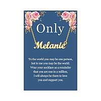 Sannyra Melanie Name Necklace Personalized 18K Real Gold Plated Customized Nameplate Necklace Jewelry Gifts For Women Girls