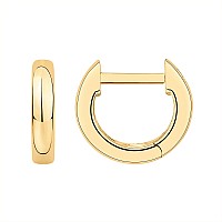 Pavoi 14K Yellow Gold Plated 925 Sterling Silver Post Huggie Earring Small Hoop Earrings For Women