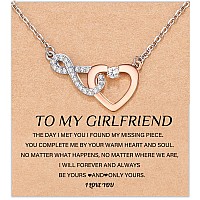 Shonyin Infinity Heart Necklace For Girlfriend Women Her Cubic Zirconia Jewelry Birthday Christmas Valentines Day Gift