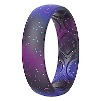 Thunderfit Silicone Wedding Bands Promise Rings For Women Breathable Air Grooves 55Mm Width 15Mm Thick Galaxy 2 Size 65