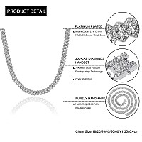 Saintda Mens Cuban Link Chain Iced Out Silvergoldrose Gold Miami Cuban Necklace Bling Diamond Chain Hip Hop Jewelry With Gift