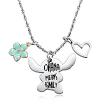 Ralukiia Ohana Means Family Necklace Stitch Necklaces Jewelry Gifts For Girls Lilo Fans