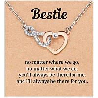 Shonyin Friendship Necklace For Women Infinity Heart Pendant Bff Necklace Jewelry Gifts For Teen Girls Sister Bestie Best Friend