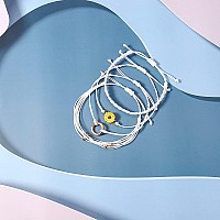 Fancy Shiny Sunflower String Bracelet Handmade Braided Rope Charms Boho Surfer Bracelet For Teen Girls Womenwhite