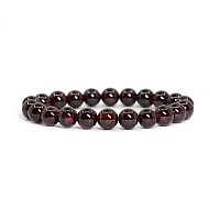 Adabele Real Natural Garnet Bracelet 8 Inch Stretch Gemstone Beaded Bracelet Chakras Healing Crystal Stone Jewelry Women Men Mom