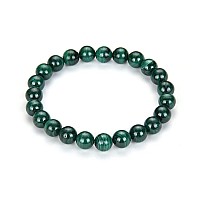 Adabele Real Natural Green Malachite Bracelet Gemstone Beaded Bracelet 7 Inch Stretch Chakras Healing Crystal Stone Jewelry Wome