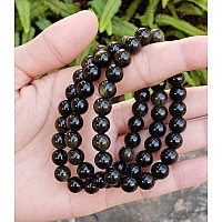 Adabele Real Natural Gold Sheen Obsidian Gemstone Beaded Bracelet 85 Inch Stretch Chakras Healing Crystal Stone Jewelry Energy