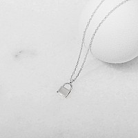 Pavoi Rhodium Plated Lock Pendant Necklace Womens Cute Necklaces Friendship Necklace For Women