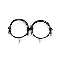 Dlihc 2Pcs Couples Bracelets For Women Men Connecting Bracelets For Couples Lock And Key Matching Bracelets For Best Friend Bo