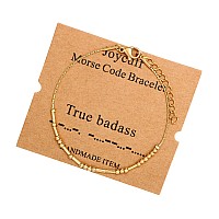 Joycuff True Badass Morse Code Bracelets For Women Girls Mother Daughter Friend Inspirational Motivational Encouragement Stianle