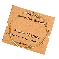 Joycuff A New Chapter Graduation Class Of 2021 Morse Code Bracelets For Women Men Women Boys Girls Daughter Son Classmates Stain