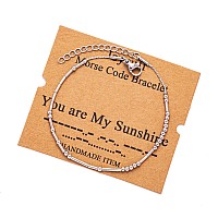 Joycuff You Are My Sunshine Morse Code Bracelets For Women Girls Mother Daughter Friend Inspirational Motivational Encouragement