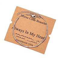 Joycuff Always In My Heart Memorial Remembrance Sympathy Memory Morse Code Bracelets For Women Men Women Boys Girls In Memory Of