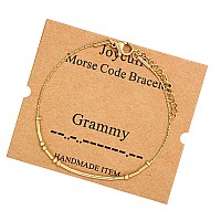 Joycuff Grammy Gifts For Women Morse Code Bracelets For Women Mother Mom Mothers Day Birthday Christmas Stianless Steel Jewelry