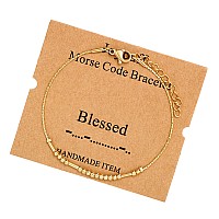 Joycuff Blessed Morse Code Bracelets For Women Girls Mother Daughter Friend Inspirational Motivational Encouragement Stianless S