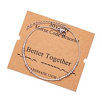 Joycuff Better Together Best Friend Birthday Gifts For Women Unique Funny Gifts Morse Code Bracelets For Women Sister Birthday C