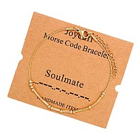 Joycuff Soulmate Funny Gifts Morse Code Bracelets For Women Best Friend Sister Birthday Christmas Stianless Steel Graduation Fri