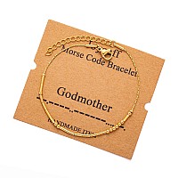 Joycuff Godmother Gifts For Women Morse Code Bracelets For Women Mother Mom Inspirational Motivational Encouragement Stianless S