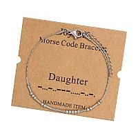 Joycuff Daughter Funny Gifts Morse Code Bracelets For Women Best Friend Sister Birthday Christmas Stianless Steel Graduation Fri