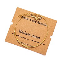 Joycuff Badass Mom Jewelry For Women Gifts For Women Morse Code Bracelets For Women Mother Mom Mothers Day Birthday Christmas St