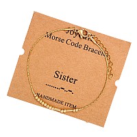 Joycuff Sister Funny Gifts Morse Code Bracelets For Women Best Friend Sister Birthday Christmas Stianless Steel Graduation Frien