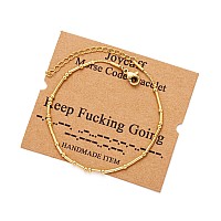 Joycuff Keep Going Morse Code Bracelets For Women Girls Mother Daughter Friend Inspirational Motivational Encouragement Stianles