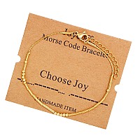 Choose Joy Morse Code Bracelets For Women Girls Mother Daughter Friend Inspirational Motivational Encouragement Stianless Steel