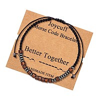 Joycuff Better Together Inspirational Bracelets For Women Morse Code Bracelets Gift For Men Women Birthday Christmas Gifts Cord