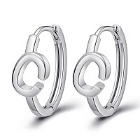 Initial Hoop Earrings For Women 14K Gold Huggie Hoop Earrings M Sliver Plated Earring For Girls Christmas Gifts