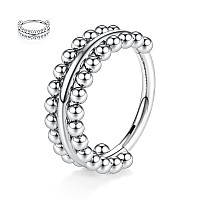 Peaklink 16G Conch Hoop Clicker Ring Double Stacked Septum Jewelry Helix Hinged Segment Ring Nose Rings Hoop Silver Surgical Ste