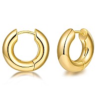 Liliewhite Round Gold Huggie Hoop Earrings For Women Fashion Chunky Hoop Earrings Hypoallergenic Jewelry Thick Hoops